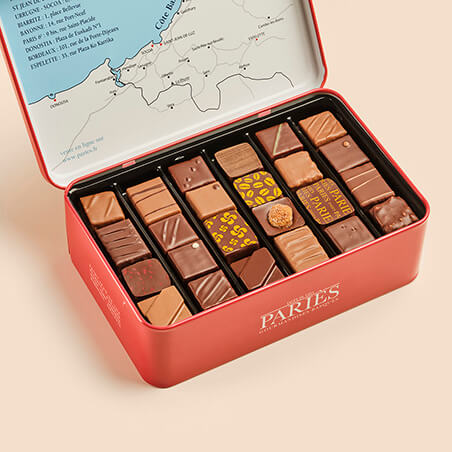 Boîte Métal Chocolat - 2 étages 48 chocolats
